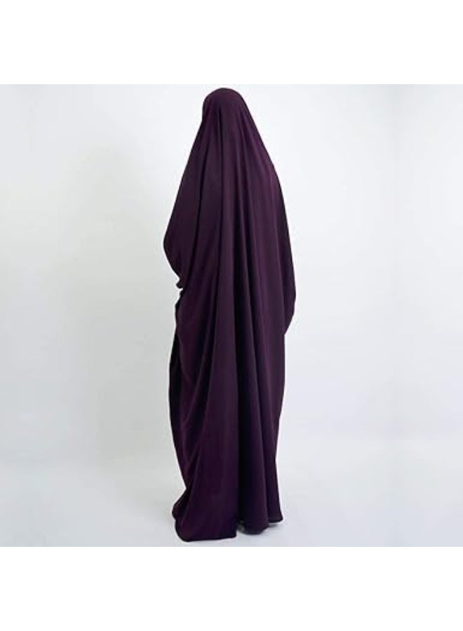 Muslimisches Einfarbig Damen Lose einteiliges Gebetskleid Full Cover Hooded Islamic Abaya Kaftan mit Hijab konservative Kleidung Gebetskleid den Ramadan fr Ethnische, Abend, Party - Image 4