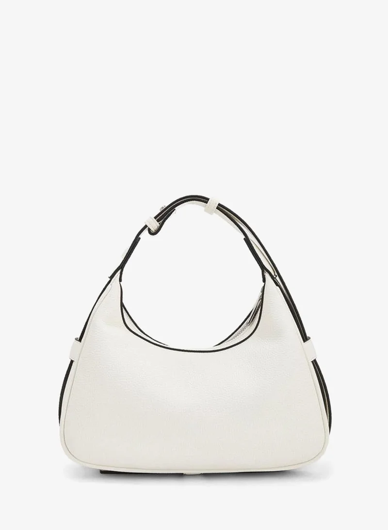 Celeste Beige Studded Shoulder Bag with Zip Closure for Women | Best Price UAE