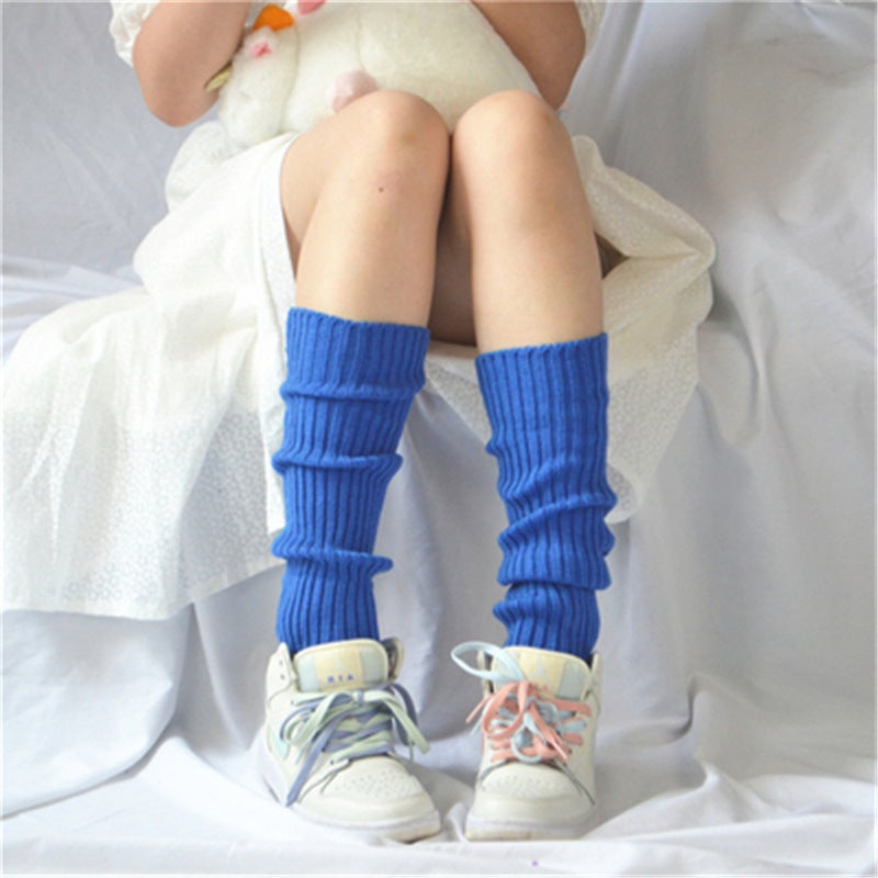 Yifan Autumn and Winter Warm Leg Protecting Hyun-a Korean Style Women's Fluorescent Candy-colored Knitted Sleeve Flat Needle Stacked Socks - Image 5
