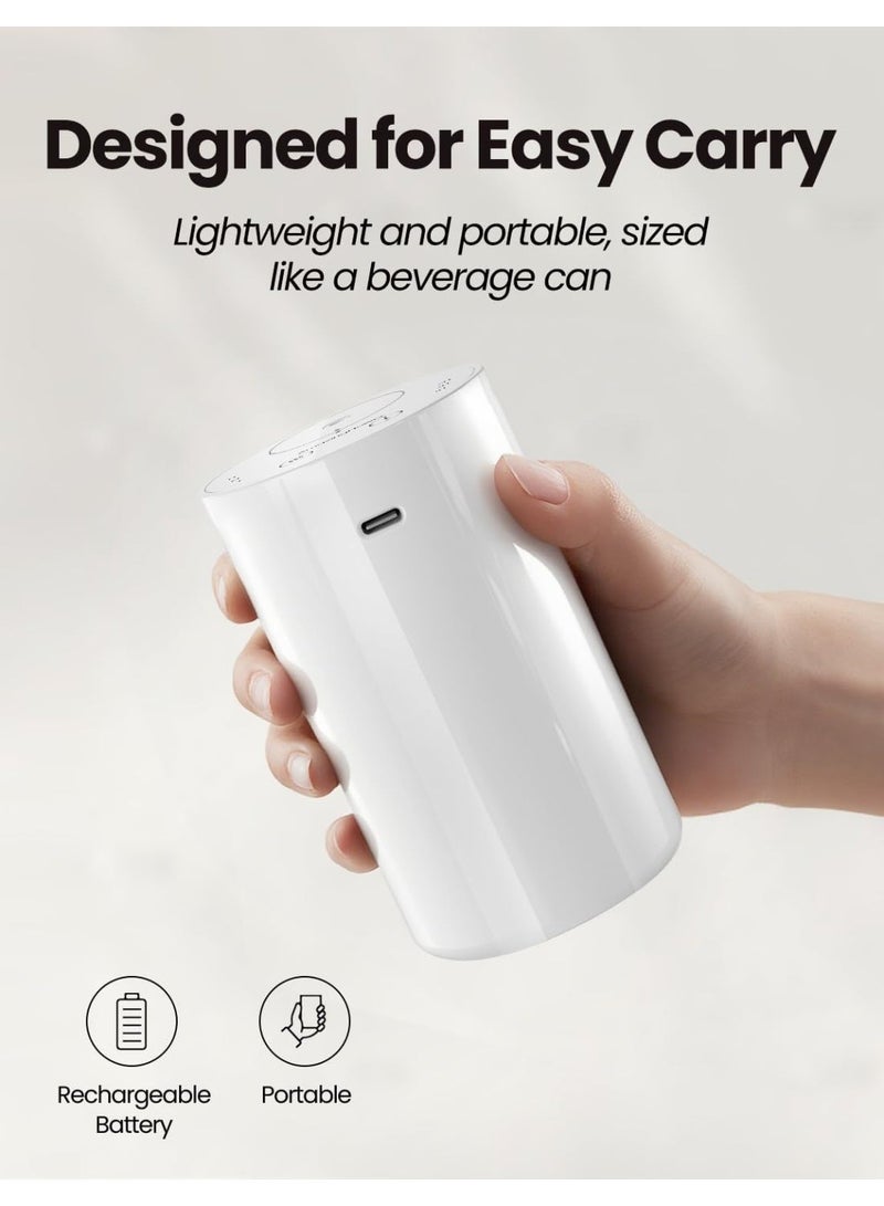 واي آند دي موزع زيوت عطرية بدون ماء، موزع عطري محمول بسعة 20 مل، موزع عطري صغير يعمل بالبطارية، 3 مستويات رذاذ ومؤقتات، مانع للتسرب، للاستخدام في المنزل والسيارة والمكتب (أبيض) - Image 5