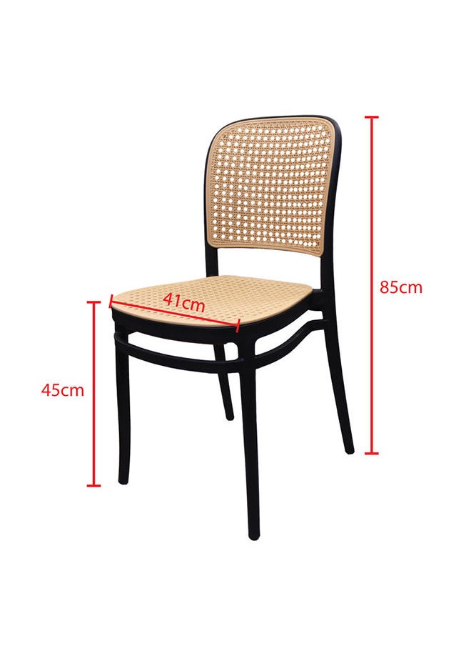 JILPHAR FURNITURE Modern Armless Dining Chair Black And Brown  - Image 2