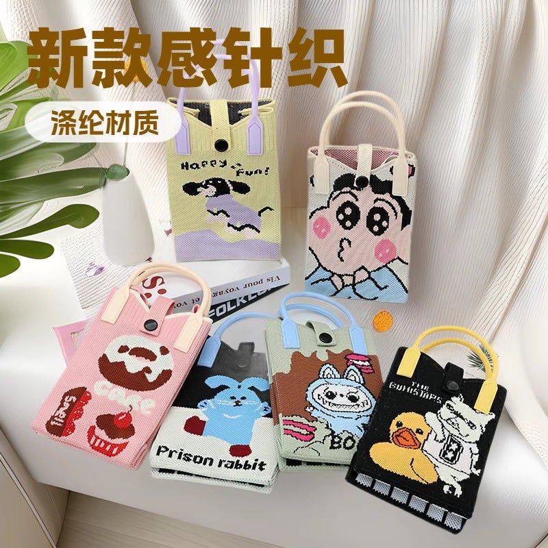 2025 Niche Ins-Style Phone Bag Versatile Mini Knitted Tote Bag Shoulder Bag Crossbody Handbag Bucket-Shaped - Image 2