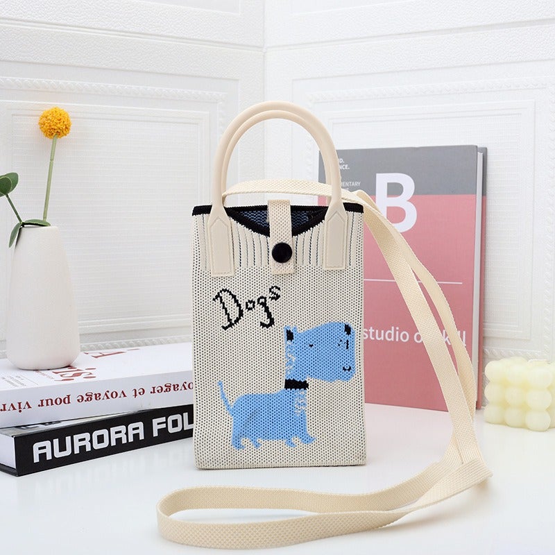 2025 Niche Ins-Style Phone Bag Versatile Mini Knitted Tote Bag Shoulder Bag Crossbody Handbag Bucket-Shaped - Image 5