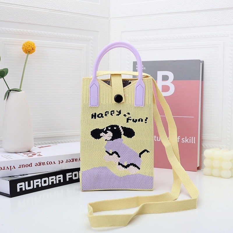 2025 Niche Ins-Style Phone Bag Versatile Mini Knitted Tote Bag Shoulder Bag Crossbody Handbag Bucket-Shaped - Image 4