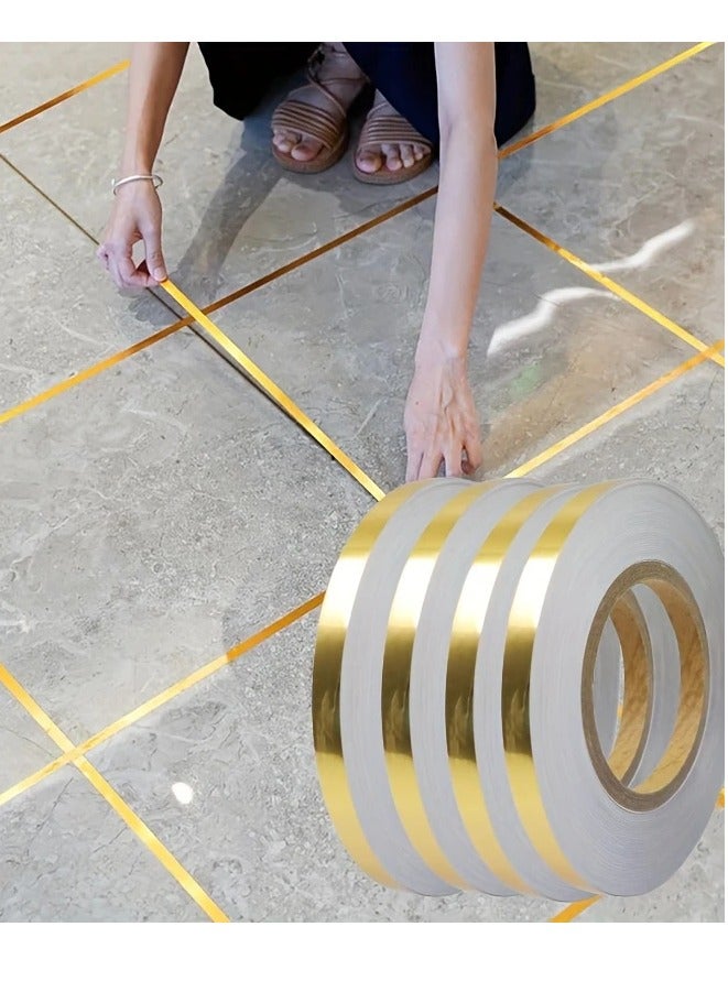 بامير ملصق ديكوري مخطط للبلاط مقاوم للماء ومتين ذاتي اللصق، قطعة واحدة - مثالي لتزيين أرضية غرفة المعيشة والمنزل - Image 1