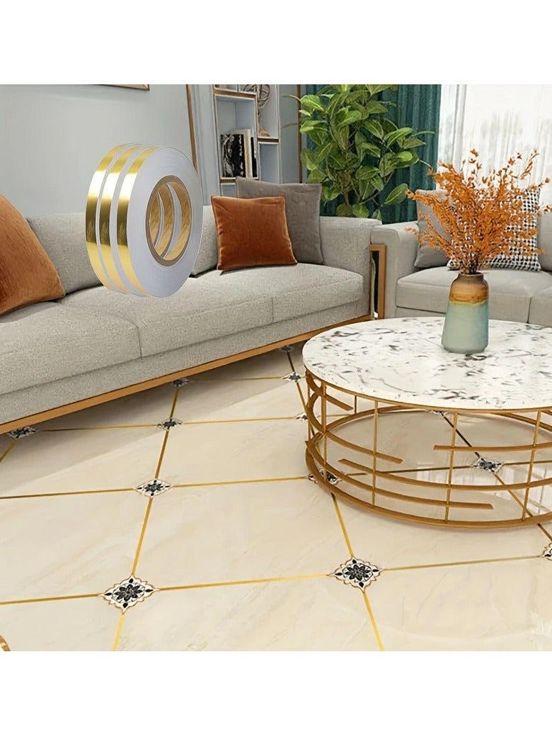 بامير ملصق ديكوري مخطط للبلاط مقاوم للماء ومتين ذاتي اللصق، قطعة واحدة - مثالي لتزيين أرضية غرفة المعيشة والمنزل - Image 4