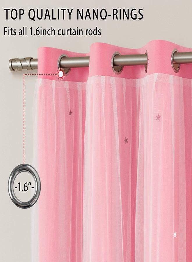 XiDi Pink Blackout Curtains, Room Darkening Curtains for Girls Bedroom, Kids Room, Hot Pink Decor, 1 Panel Set - Image 2