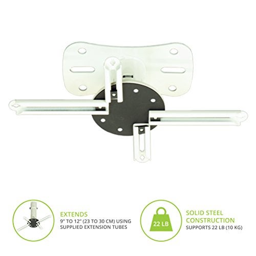 Kanto P101W Universal Projector Ceiling Mount | Solid Steel Construction | Easy to Install | White - Image 3