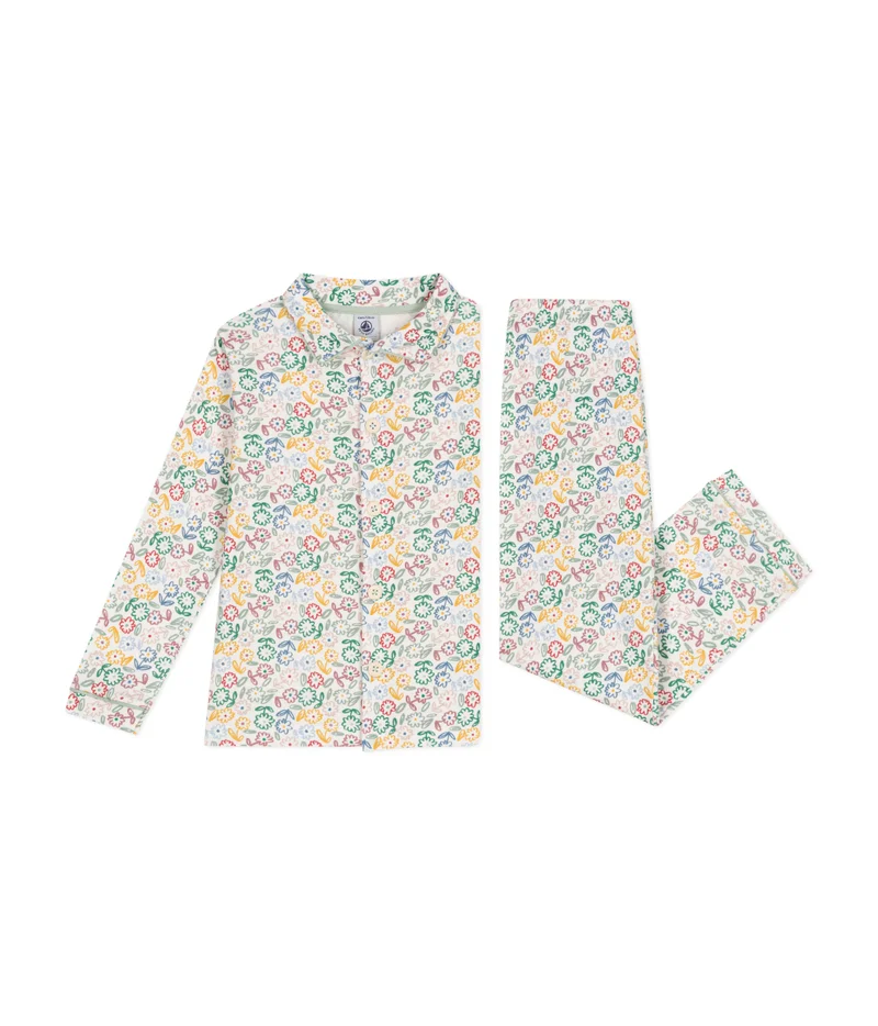 Petit Bateau Children's floral print cotton pyjamas