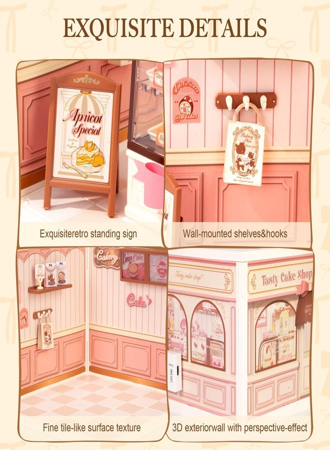 ROBOTIME مجموعات المبدع الفائقة، منزل مصغر بلاستيكي، حرف بلاستيكية قابلة للتوسيع، مجموعة منزل مصغر DIY مع LED للمراهقين والبالغين، مجموعة بناء للعب الإبداعي هدية هواية فريدة (متجر كعك لذيذ) - Image 3