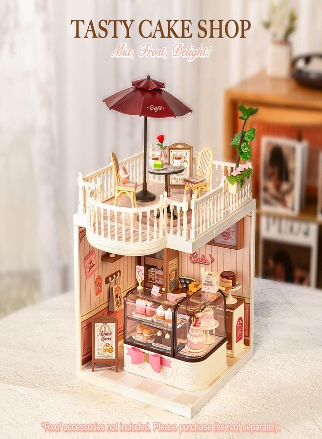 ROBOTIME مجموعات المبدع الفائقة، منزل مصغر بلاستيكي، حرف بلاستيكية قابلة للتوسيع، مجموعة منزل مصغر DIY مع LED للمراهقين والبالغين، مجموعة بناء للعب الإبداعي هدية هواية فريدة (متجر كعك لذيذ) - Image 5