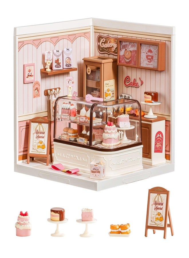 ROBOTIME مجموعات المبدع الفائقة، منزل مصغر بلاستيكي، حرف بلاستيكية قابلة للتوسيع، مجموعة منزل مصغر DIY مع LED للمراهقين والبالغين، مجموعة بناء للعب الإبداعي هدية هواية فريدة (متجر كعك لذيذ) - Image 1