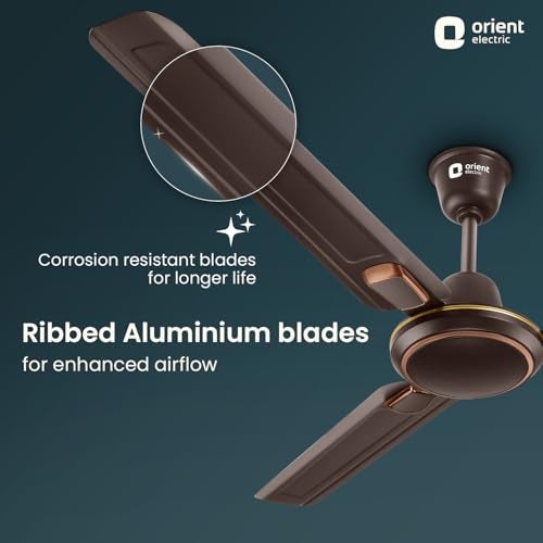 Orient Electric مروحة سقف ديكو من Orient Electric بمقاس 1200 مم Pacific Air | تدفق هواء قوي | تصنيف BEE بنجمة واحدة | ضمان لمدة سنتين | لون بني مدخن، عبوة واحدة - Image 2