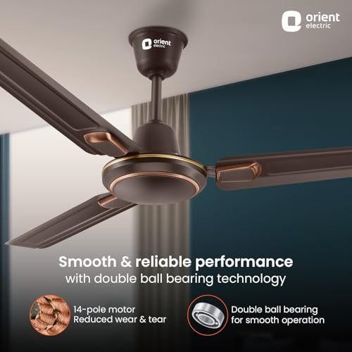 Orient Electric مروحة سقف ديكو من Orient Electric بمقاس 1200 مم Pacific Air | تدفق هواء قوي | تصنيف BEE بنجمة واحدة | ضمان لمدة سنتين | لون بني مدخن، عبوة واحدة - Image 5