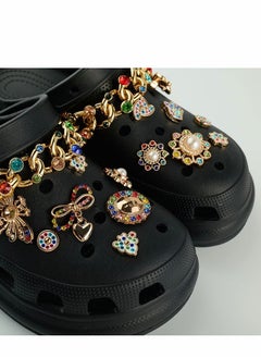 Excefore Shoe Charms for Croc, Bling Pearl Crystal Accessoaries with Chains, Crystal Diamond Sparkly Charms for DIY Jewelry, Party Birthday Gifts (15 Pcs)  - Image 3
