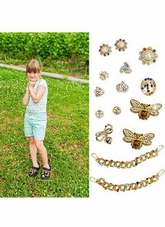 Excefore Shoe Charms for Croc, Bling Pearl Crystal Accessoaries with Chains, Crystal Diamond Sparkly Charms for DIY Jewelry, Party Birthday Gifts (15 Pcs)  - Image 5
