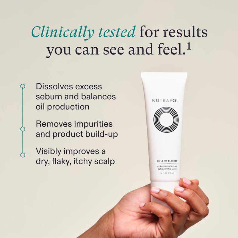 Nutrafol Exfoliating Scalp Mask, Eliminates Product Build-up and Oil for Healthier Hair and Scalp, Physician-formulated for Thinning Hair, Color and Extension Safe - 4 Fl Oz Bottle - Image 2