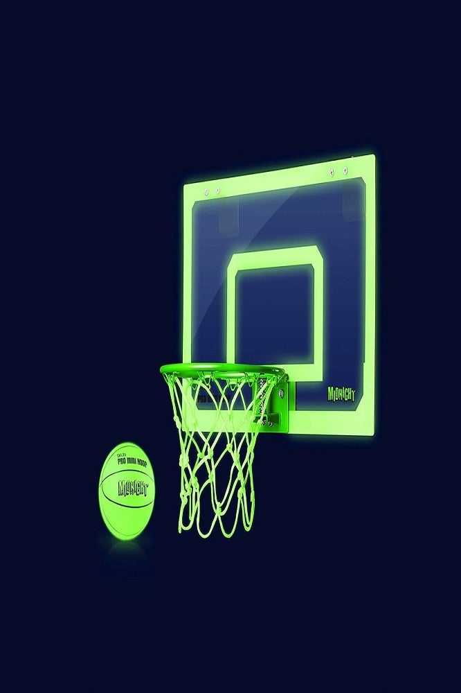 SKLZ Pro Mini Hoop Midnight – Glow-in-the-Dark Door-Mounted Mini Basketball Set - Image 2