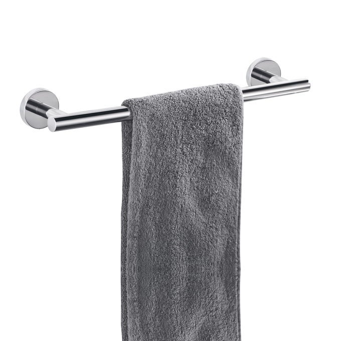 POLISHED CHROME BATH TOWEL BAR SINGLE BARS TOWEL RACK ROD CLASSIC WALL MOUNTED STAINLESS STEEL BATHROOM TOWEL BAR TOILET KITCHEN TOWEL SHELF SINGLE LAYER18INCH