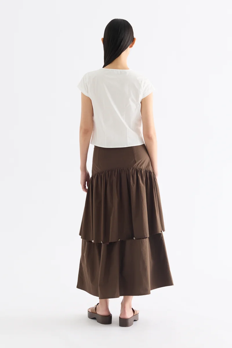 The Editor's Market Emily Ribbon Cap Sleeve Top - White