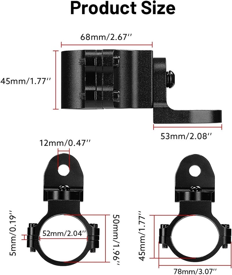 Plobeda 2PCS UTV Whip Mount Off-Road Flag Pole Bracket for Light Bar and Whip Light, 360° Adjustable, Aluminium Alloy - Image 5