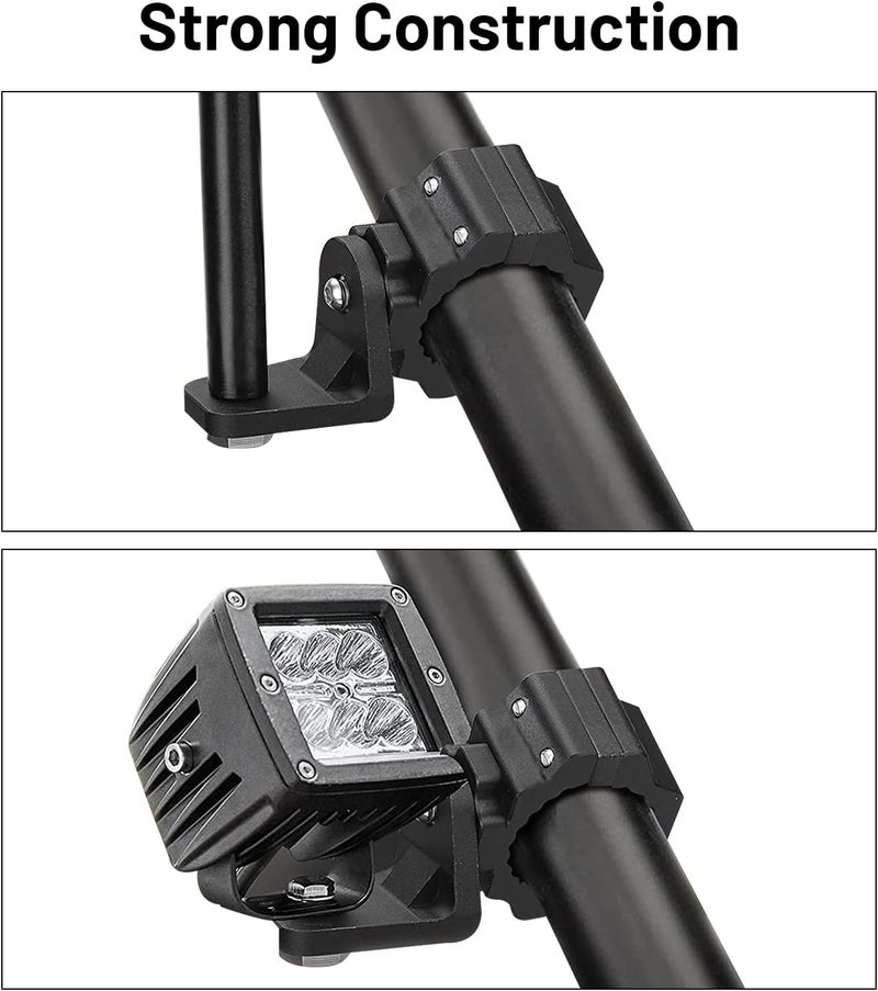 Plobeda 2PCS UTV Whip Mount Off-Road Flag Pole Bracket for Light Bar and Whip Light, 360° Adjustable, Aluminium Alloy - Image 4