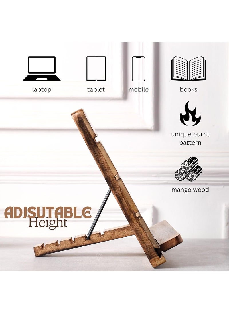 Hashcart Wooden Laptop Stand  Book Holder  Foldale Laptop Riser with Adjustable Height for Table  Notebook and Tablet Accessory for Oiifce  Work Colleagues  - Image 5