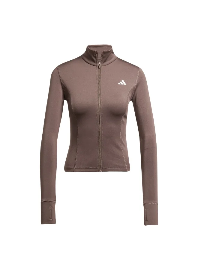 Adidas Adidas We Zp Thru Jkt Brown Track Top Track Tops For Women