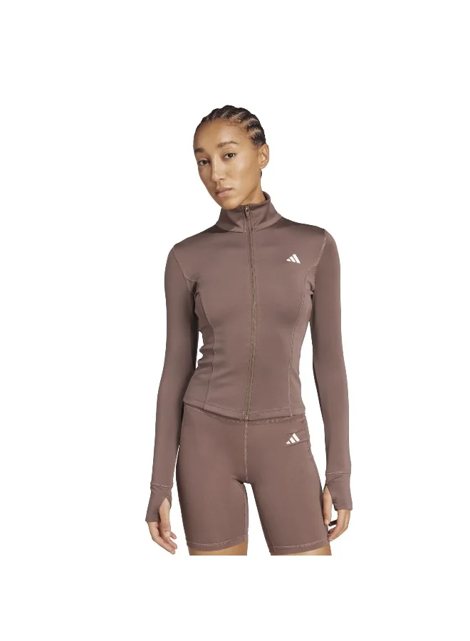 Adidas Adidas We Zp Thru Jkt Brown Track Top Track Tops For Women