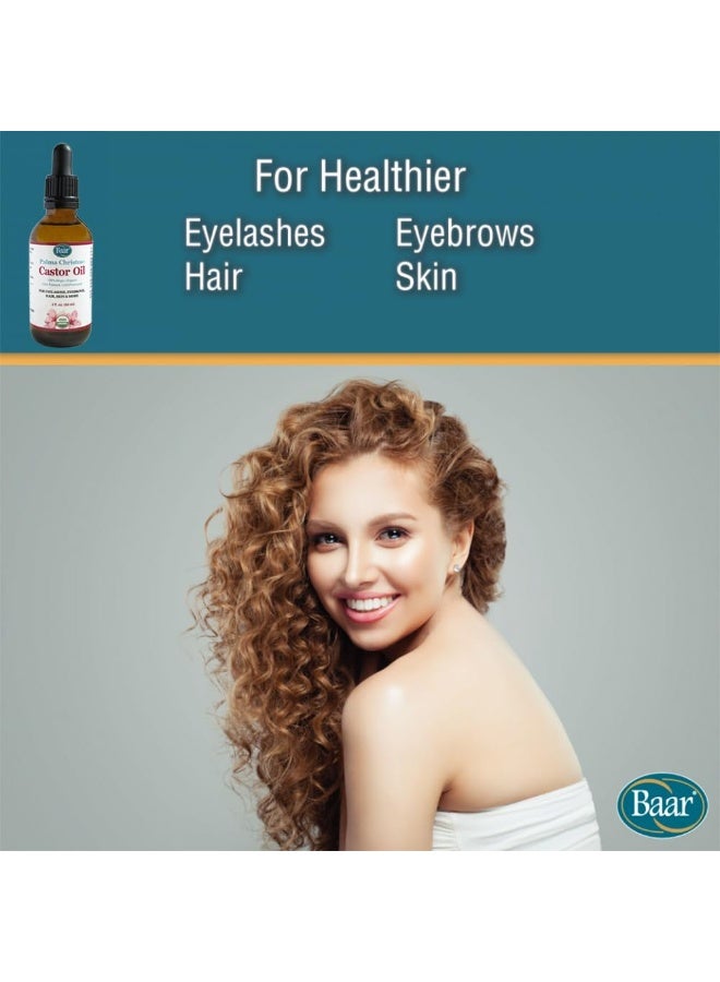 Baar Palma Christos Castor Oil, Organic, 100% Pure, Cold-Pressed, Hexane-Free Products. Helps with Conditions for Hair Growth for Eyebrows, Hair, and Eyelashes. Natural Hair Treatment Oil 2 oz. - Image 2
