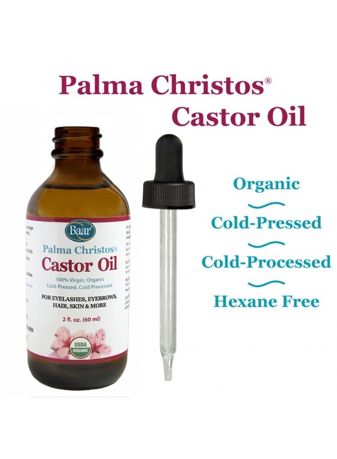 Baar Palma Christos Castor Oil, Organic, 100% Pure, Cold-Pressed, Hexane-Free Products. Helps with Conditions for Hair Growth for Eyebrows, Hair, and Eyelashes. Natural Hair Treatment Oil 2 oz. - Image 3