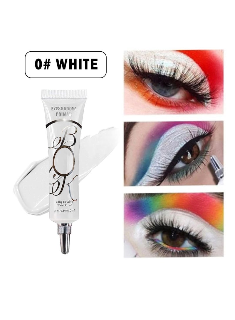 QIUFSSE Eyeshadow Primer Base White Matte Eye Primer Evenly Colored Liquid Eyeshadow Primer,Long-lasting Moisture Eye Primer for Mature Eyes-White  - Image 2