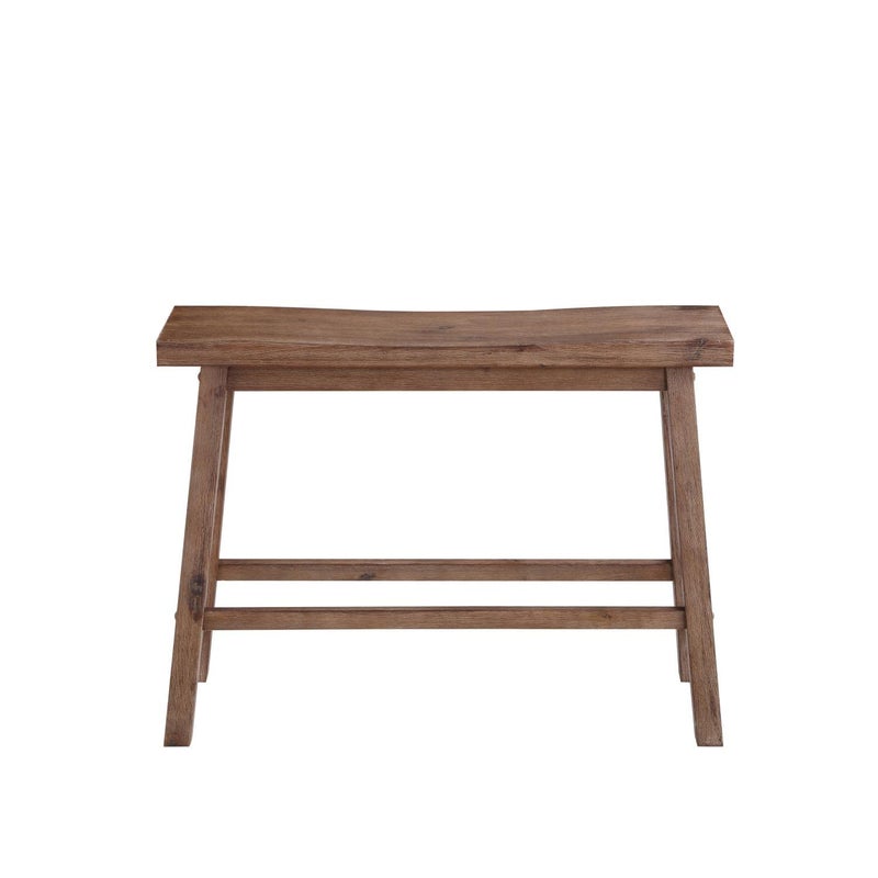 Boraam Sonoma Saddle Bench, 24-Inch, Barnwood Wire-Brush, Model:75025 - Image 2