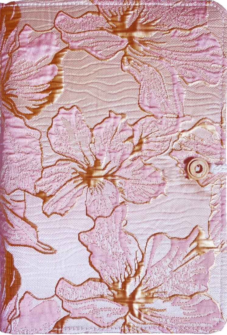 ipoul A5 Binder, 6 Ring Binder, Refillable Notebook, Embroidery Journal, Budget Binder, 6"x8", Lined Notebook, Ruled Paper, Travelers Journal, Gift for Women, Planner Binder, Lily Flower, Pink - Image 1