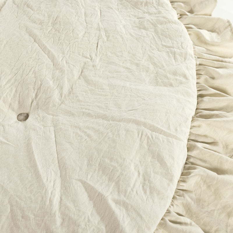 Lush Decor Baby Round Ruffle Play Mat 36" Diameter Neutral - Tummy Time Mat - Beige Playmat - Baby Play Mats for Floor - Nursery Decor - Image 2