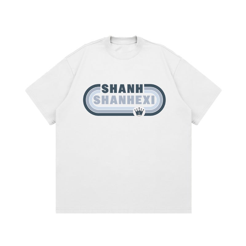 Heavy Opaque 260G Korean Style Street Style White Short-Sleeved T-Shirt Women'S Hip Hop Letter Printed Loose All-Match Top - Image 5