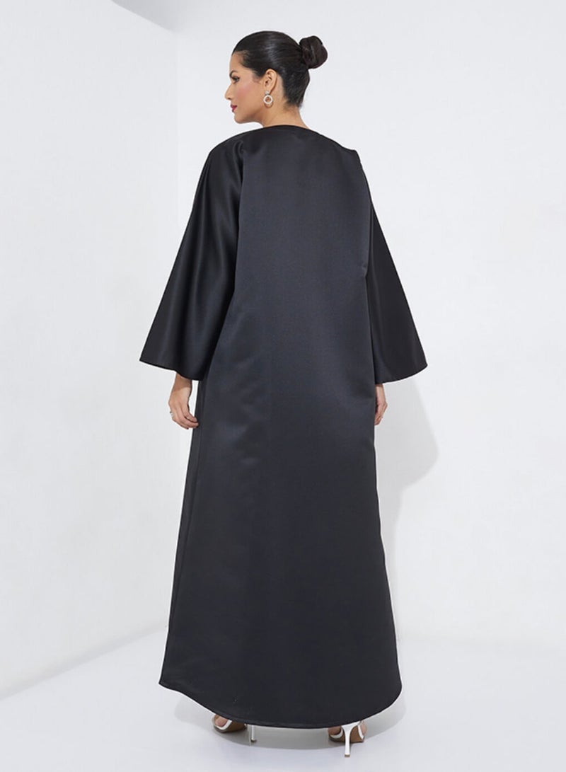 Rosette Abaya Formal Abaya with Embroidery Design - Image 3