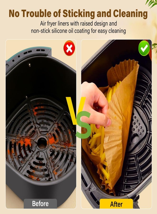 ReLuien Air Fryer Liners Disposable, 125Pcs Parchment Paper, 8 Inch Non-stick Air Fryer Paper Liners, Unbleached Square Airfryer Liners for 5-8QT Air Fryer, Baking, Roasting Microwave - Image 2