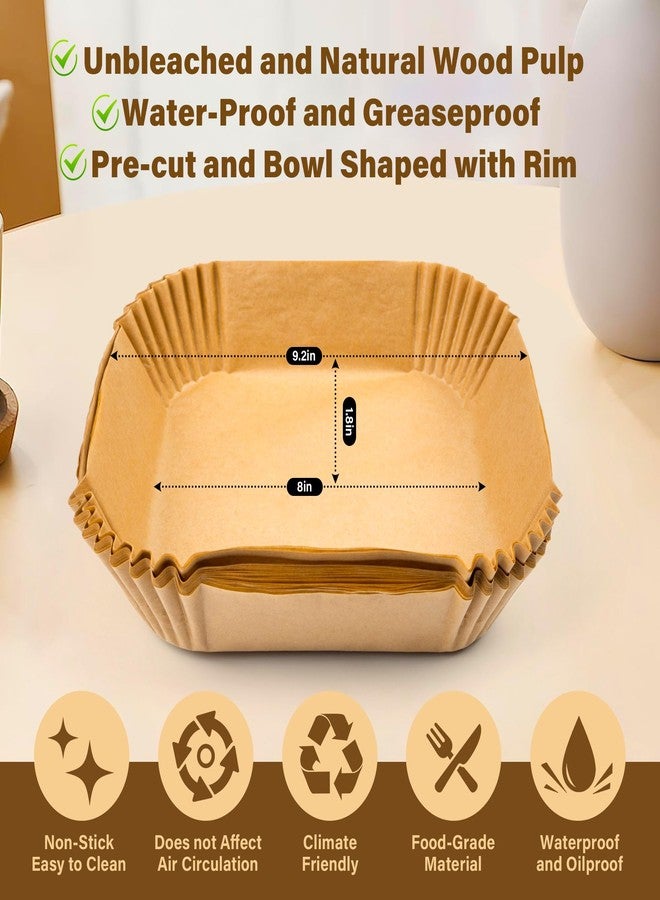 ReLuien Air Fryer Liners Disposable, 125Pcs Parchment Paper, 8 Inch Non-stick Air Fryer Paper Liners, Unbleached Square Airfryer Liners for 5-8QT Air Fryer, Baking, Roasting Microwave - Image 3