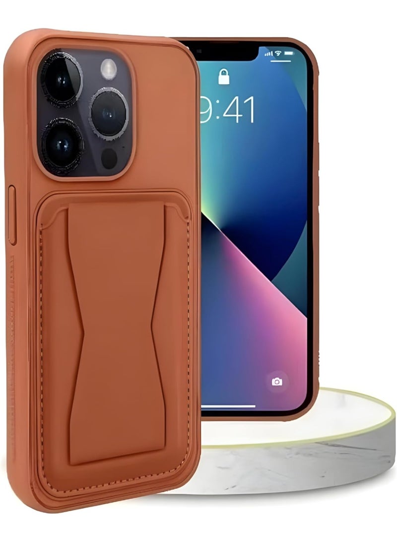 ملبوس حافظة iPhone 16 Pro Max غلاف مضاد للصدمات جلد خلفي تخزين بطاقات وحافظة مع حامل مدمج جلد PU لمظهر أنيق غلاف خلفي لـ iPhone 16 Pro Max بحجم 6.9 بوصة - Image 3