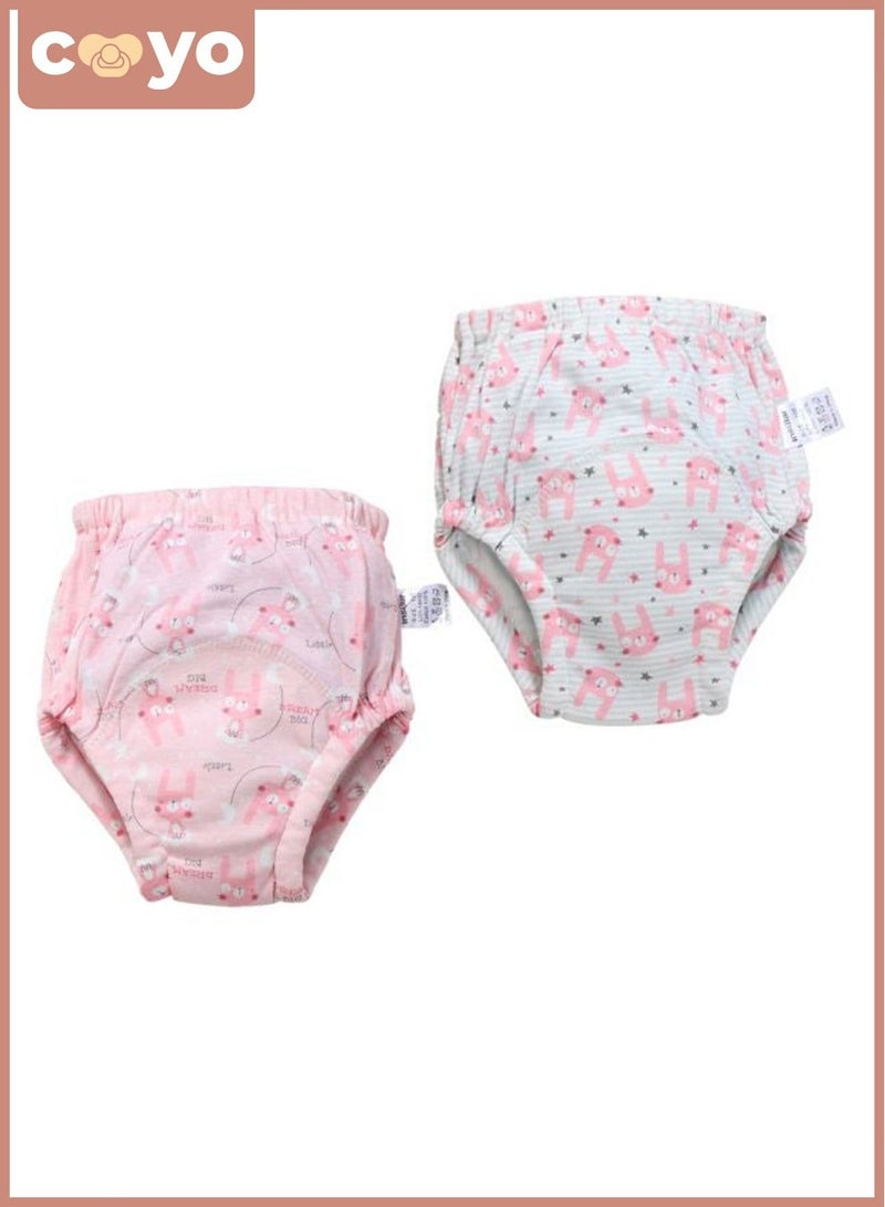 COYO 6 Layer Breathable Cotton Baby Potty Training Pants, Reusable Absorbent Washable Underwear for Toddler Toilet Training - Image 1