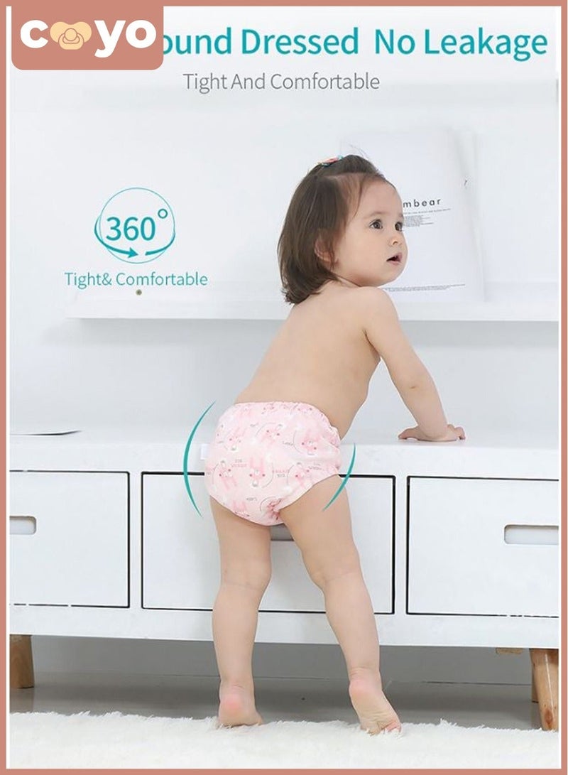 COYO 6 Layer Breathable Cotton Baby Potty Training Pants, Reusable Absorbent Washable Underwear for Toddler Toilet Training - Image 4