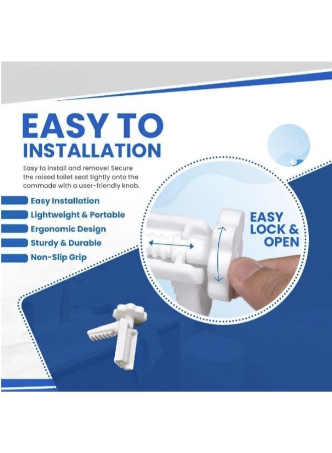 Lightweight and portable plastic raised toilet seat, 6 inches high, with cover - Image 5