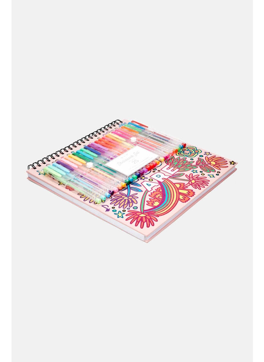 VOTUM Floral Print Sketchbook Set, Peach Combo  - Image 3