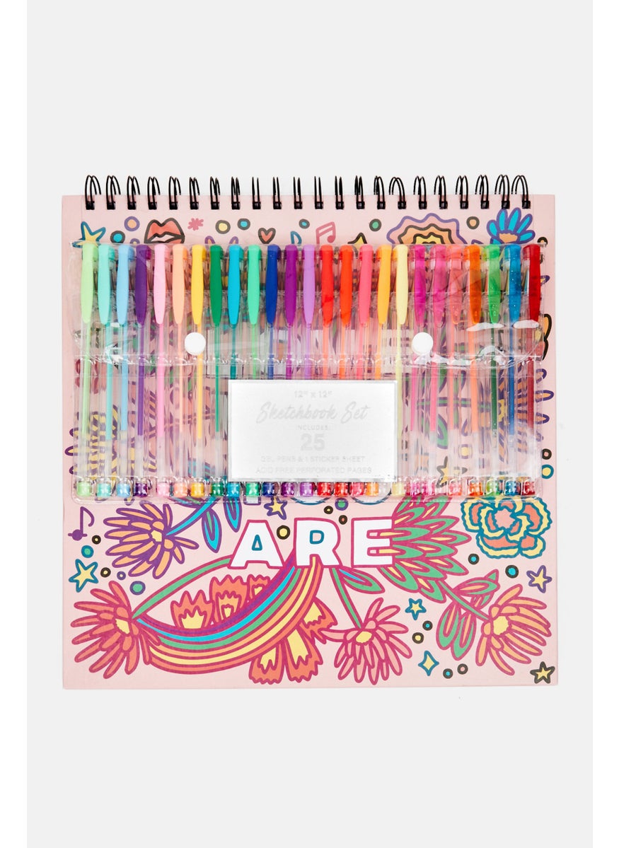 VOTUM Floral Print Sketchbook Set, Peach Combo  - Image 1