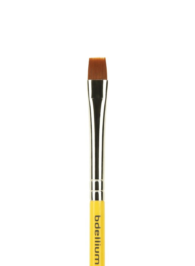 Bdellium Tools Professional Makeup Brush - Travel 714 Flat Eye Definer - Short Wooden Handle for Convenient Travel, For Eye Definition (Yellow, 1pc) - Image 2