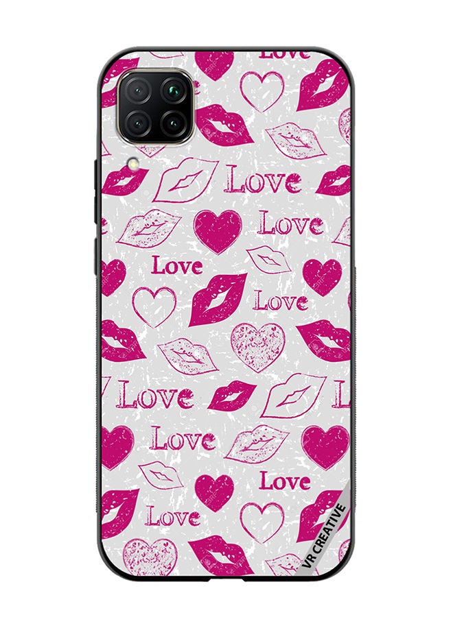 VR CREATIVE Protective Case Cover For Huawei Nova 7i/P40 Lite Love And Lips Tags Design Multicolour - Image 1