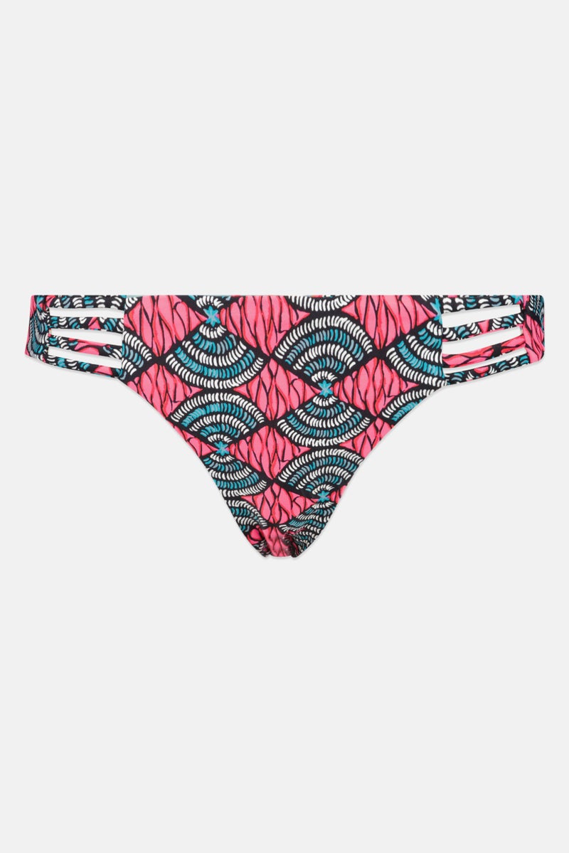 Billabong Women Allover Print Reversible Pull On Bikini Bottom, Multicolor - Image 1