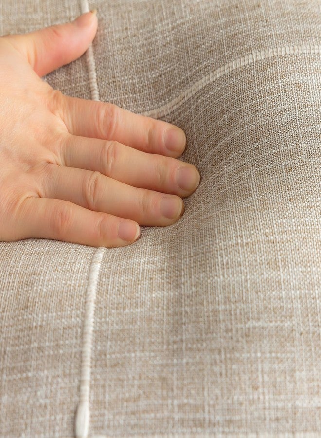 vctops Rustic Lattice Cotton Linen Decorative Throw Pillow Cover Embroidery Square Cushion Cover Pillowcase for Sofa Bedroom Couch (Plaid Coffee, 20"x20") - Image 5