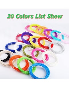 ELTRAZONE 3D Pen Filament Refills, 1.75mm PLA, 20 Unique Colors (Metallic, Fluorescent, Solid), 5M Each, Eco-Friendly, Bubble-Free, Universal Compatibility for 3D Pens & Printers  - Image 2